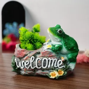 DIWALI Welcome Sign Frog Planter