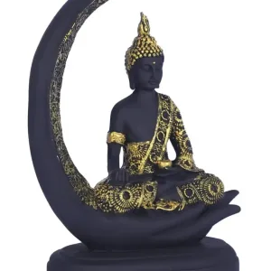 DIWALI Buddha on a Crescent Moon Statue