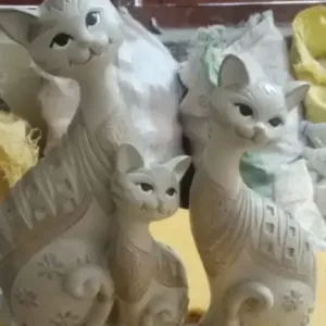 DIWALI Cat Family Statue